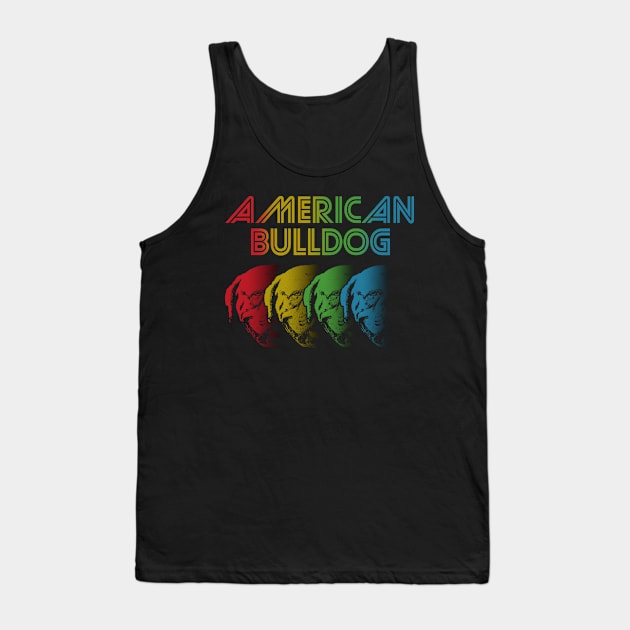 Cool Retro Groovy American Bulldog Tank Top by Madfido